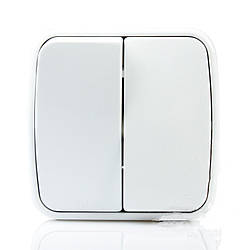 Вимикач двоклавішний накладний Ozgunsan smart