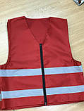 Пошивний сигнальний жилет з світловідбиваючими смугами, фото 5
