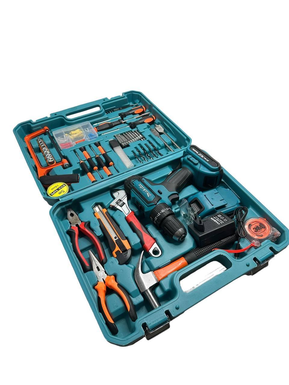 Дриль-шурупокрут акумуляторний Makita DF550DWE 24V 5A/h Li-Ion + великий набір інструментів 40 шт.
