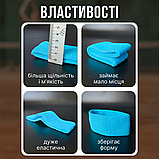Пов'язка на голову спортивна для волосся бігу спорту бігова жіноча чоловіча тенісна Hechpro блакитна (5760), фото 5
