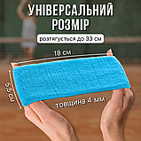 Пов'язка на голову спортивна для волосся бігу спорту бігова жіноча чоловіча тенісна Hechpro блакитна (5760), фото 3