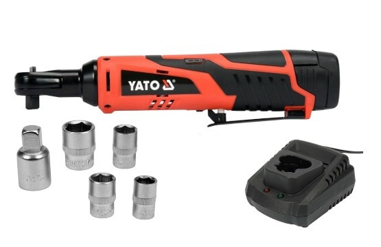 Тріскачка ударна акумуляторна YATO YT-82902 LI-ION 12 В 2 АЧ 3/8" 45 НМ + 4 ТОРЦЕВІ ГОЛОВКИ