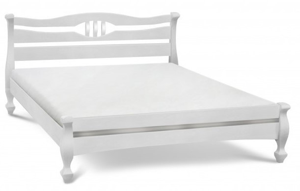 Дизайнерське ліжко Далас 140х200 з масиву сосни з різним наголов'ям, біла, Мікс Мебель, фото 1