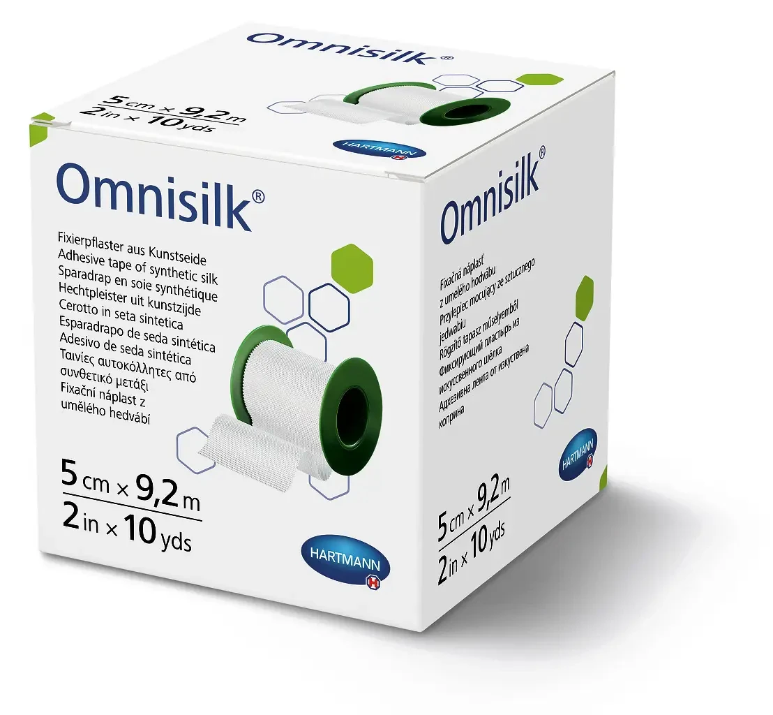 Пластир фіксуючий Omnisilk 5 см х 9,2 м із штучного шовку, фото 1