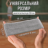 Пов'язка на голову спортивна для волосся бігу спорту бігова жіноча чоловіча тенісна Hechpro сіра (5760), фото 3