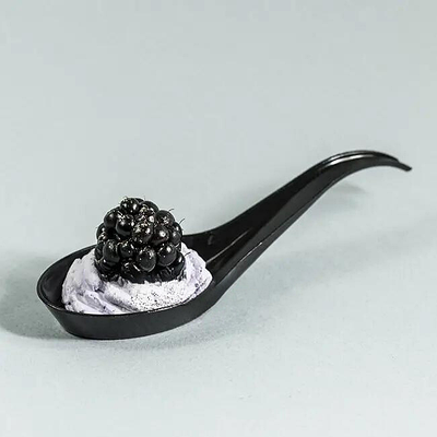 Ложка "Азія" 120 мм чорна для подачі десертів та закусок 25 шт/уп