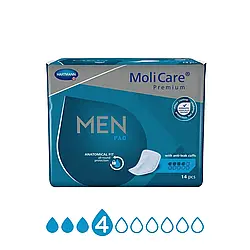 Прокладки урологічні для чоловіків, V-подібної форми MoliCare® Premium MEN PAD 4 краплі 14шт/уп