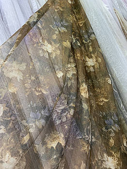 Батист з візерунком квітів на метраж,висота 2.8м (2553)