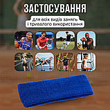 Пов'язка на голову спортивна для волосся бігу спорту бігова жіноча чоловіча тенісна Hechpro синя (5760), фото 8