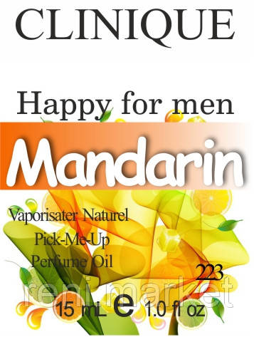 Парфумерна олія (223) версія аромату Клінік Happy for men — 15 мл композит у ролоні