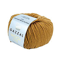 Gazzal WOOL 115 (Вул 115) № 3311 темно-гірчичний (Пряжа мериносова, нитки для в'язання)