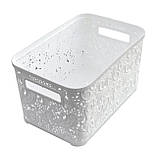 Кошик Амелія 7.5 літрів з кришкою білий (Боніпласт) 20×30×16 см, фото 3