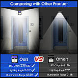 Вуличні сонячні світильники, 238 світлодіодних сонячних охоронних світильників та 3 режими датчика руху, ширококутні світильники, фото 3