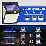 Вуличні сонячні світильники, 238 світлодіодних сонячних охоронних світильників та 3 режими датчика руху, ширококутні світильники, фото 5