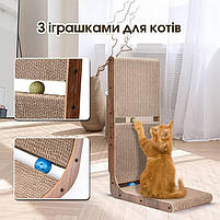 Кігтеточка кутова дряпка для кішок Bonro B-38 коричнева, фото 6