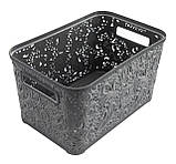 Кошик Амелія 7.5 літрів з кришкою графіт (Боніпласт) 20×30×16 см, фото 3