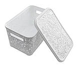 Кошик Амелія 7.5 літрів з кришкою білий (Боніпласт) 20×30×16 см, фото 2