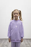 Костюм для дівчинки фіолетовий з орнаментом на рукаві, двонитка пеньє, 86-152 розмір, фото 10