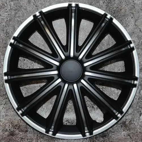 Ковпаки на колеса авто 4 штуки ARGO R13 NERO Silver Black, фото 1