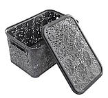 Кошик Амелія 7.5 літрів з кришкою графіт (Боніпласт) 20×30×16 см, фото 2