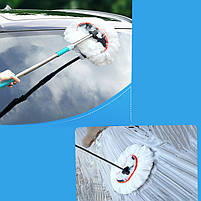 Автомобільна телескопічна швабра Lesko 12211 щітка для миття машини 120 см 5 шт., фото 2