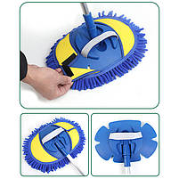 Автомобільна висувна швабра Lesko 2024 щітка для миття машини воскова зі змінним комплектом 10 шт., фото 2