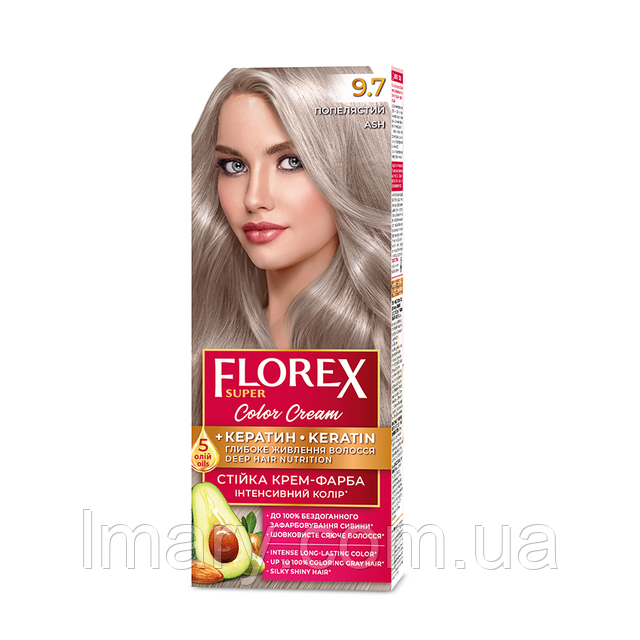 Стойкая крем-краска для волос Supermash Florex Super 9.7 Пепельный