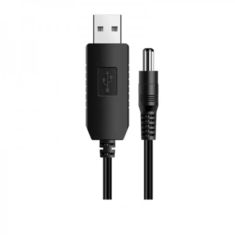 Кабель живлення для роутера SK (40002274412095.5x2.1) USB Type-A (тато) - DC (тато), 1m Black 5.5mm x 2.1 12V