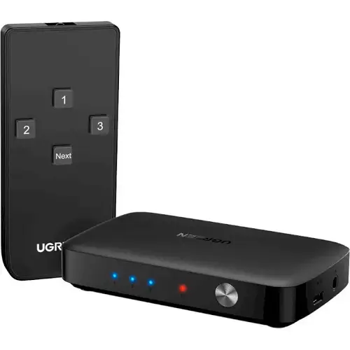 Разветвитель видеосигнала Ugreen CM332 3-in-1 Out HDMI Switcher Black ...