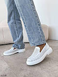 Лофери жіночі білі натуральна шкіра 39 розмір, фото 3