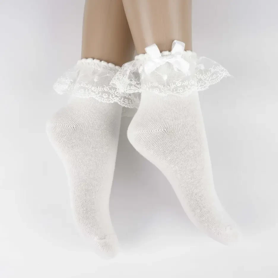 Шкартетки з рюшею для дівчинки молочні Турецькі