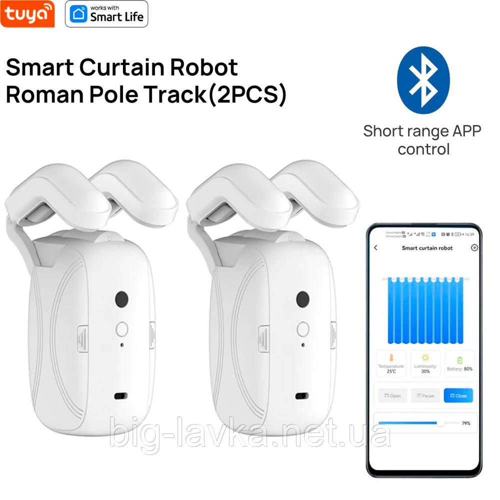 Контролер для відкриття штор Tuya Bluetooth 4000 мАг Білий, фото 1