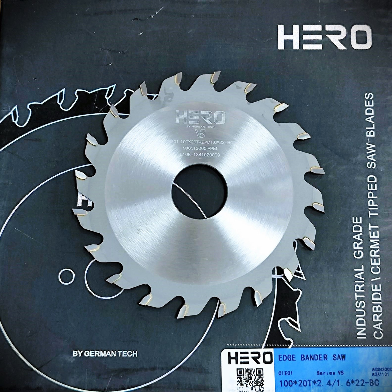 Торцювальні пили HERO 100х2,4х1,6х22 20z Hebrock, для кромкооблицювальних верстатів