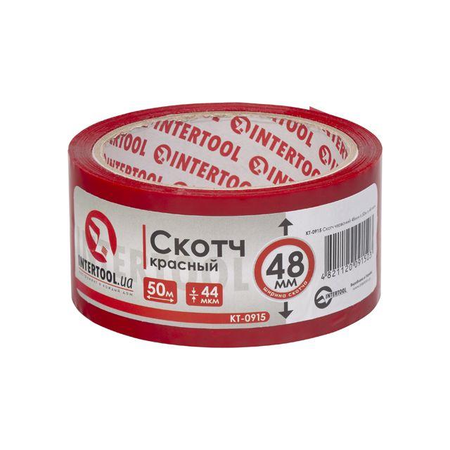 Скотч червоний 48 мм*50 м*44мкм INTERTOOL KT-0915