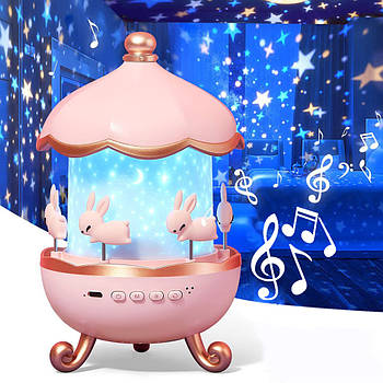 Нічник проектор зоряного неба, 6 проекцій, від USB / Дитячий нічник зоряне небо / Нічник на акумуляторі