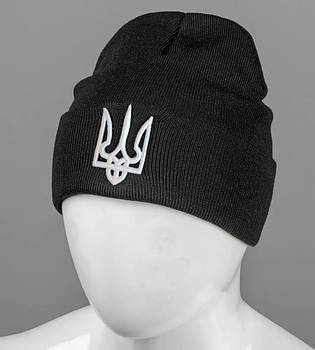 Шапка молодіжна з вишивкою LA (m33), Чорний
