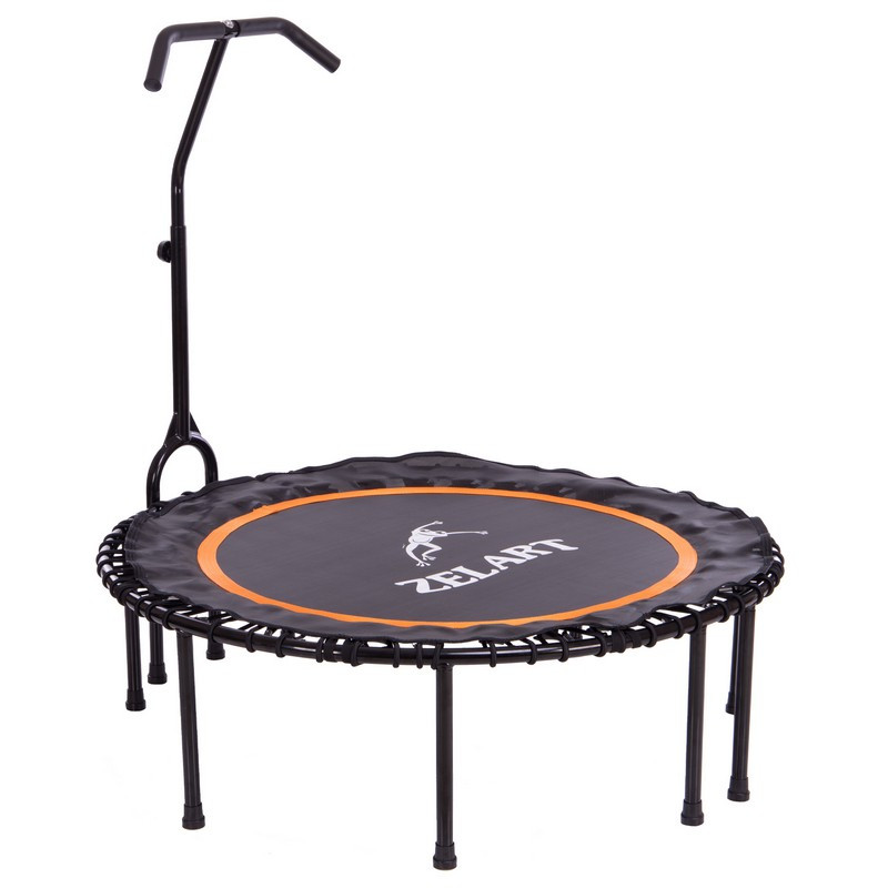 Батут для фітнес-джампінгу Zelart TX-B6393 восьмикутний складаний d 114.5 см з регульованою ручкою.