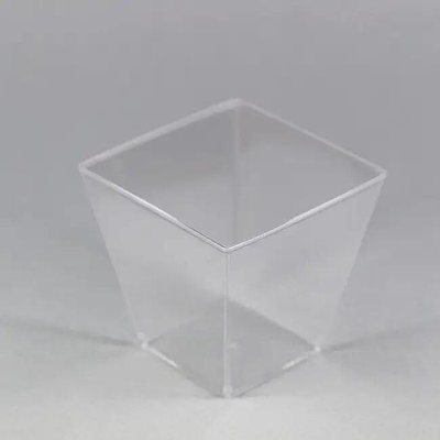 Стаканчик Піраміда 200 мл для десертів та закусок одноразовий прямокутний прозорий склопластик 10 шт упаковка