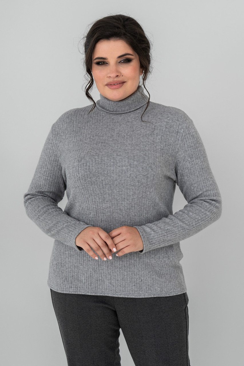 Тепла сіра жіноча водолазка з ангори на кожен день