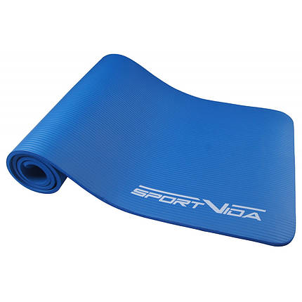 Килимок (мат) для йоги та фітнесу SportVida NBR 1 см SV-HK0069 Blue Poland, фото 1