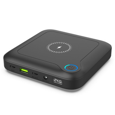 Батарея універсальна PowerPlant 24000mAh, PD/60W, DC 12-24V 9 connectors, QC/3.0, USB-C*2, USB-A, Wireless