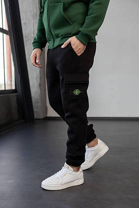 Мужской спортивный костюм Stone Island костюм теплый осень-зима флис с капюшоном молодежный модный на парня, фото 6