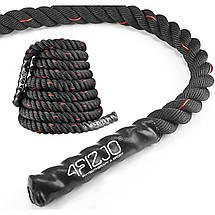 Канат тренувальний 4FIZJO Battle Rope 12 м для кросфіту 4FJ0258 Poland, фото 5