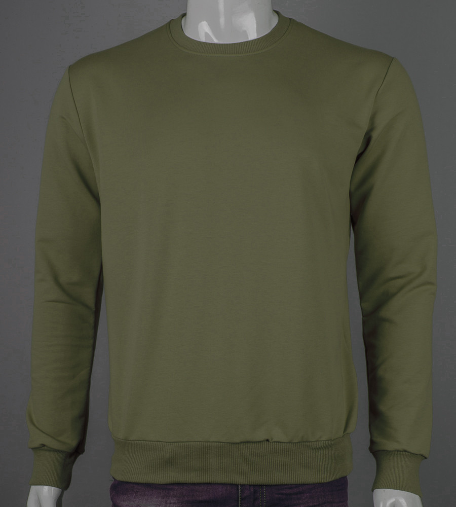 Світшот двонитка Однотонна Хакі 7300с, M (1шт), фото 1