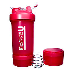Shaker with containers 3 in 1 - 600ml (Pink)
