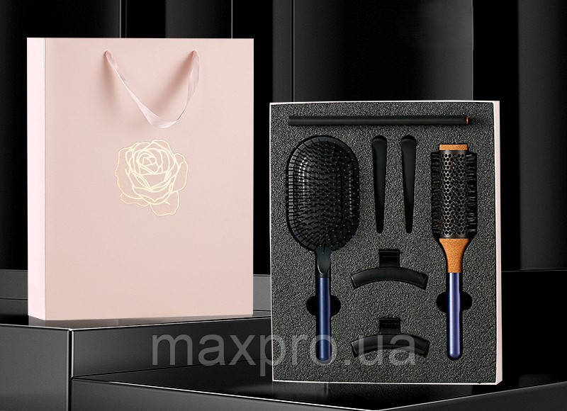 Подарунковий набір Max pro Prussian Blue/Black (3 Гребінці+4 шпильки)