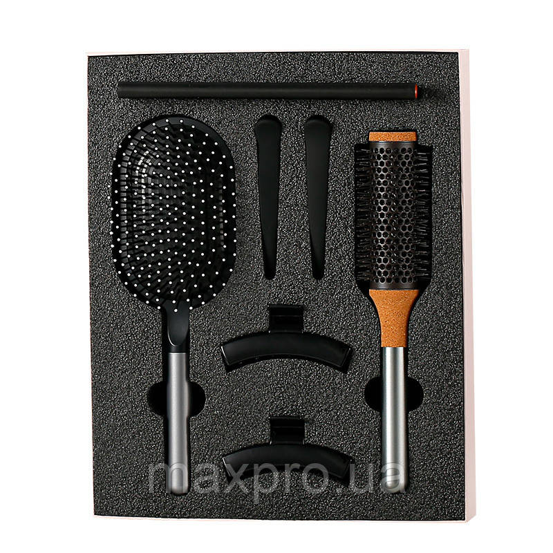 Подарунковий набір Max pro Prussian Nickel/Black (3 Гребінці+4 шпильки)