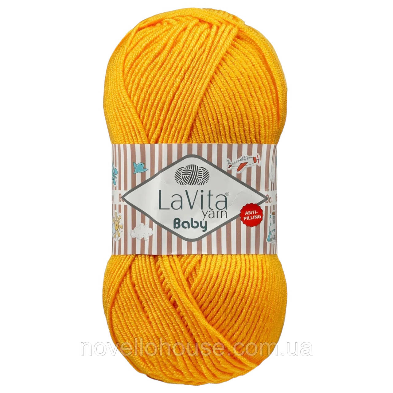 LaVita YARN BABY (Ярн Бейбі) № 2021 жовтий (Пряжа акрил, нитки для в'язання)