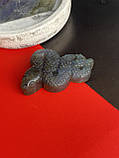 «Змія» з лабрадору натурального каменю натуральний камінь лабрадор фігурка змія лабрадор без оправи.Індія, фото 4