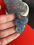 «Змія» з лабрадору натурального каменю натуральний камінь лабрадор фігурка змія лабрадор без оправи.Індія, фото 2